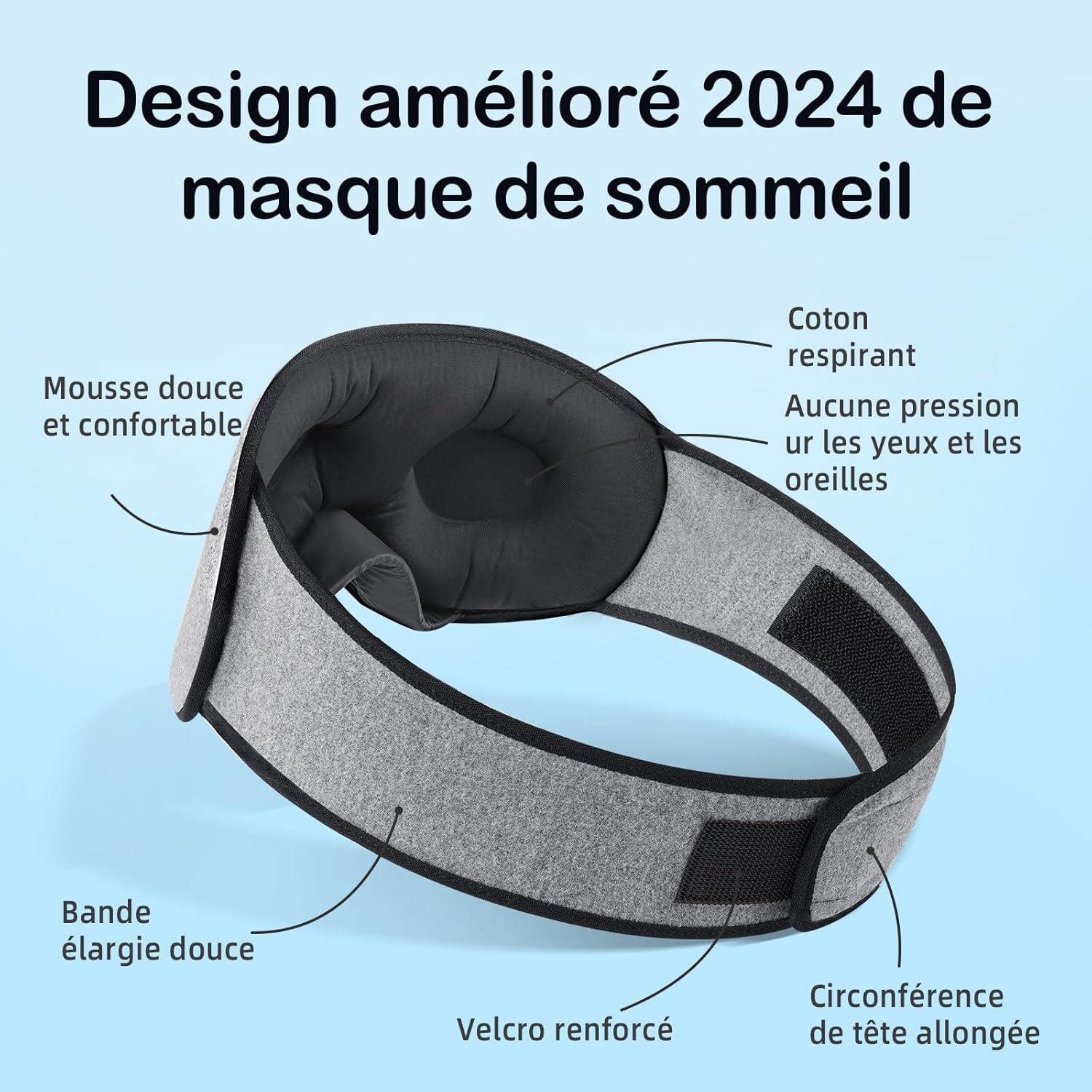 Detalle de INNELO Masque de sommeil 3D 12 mm