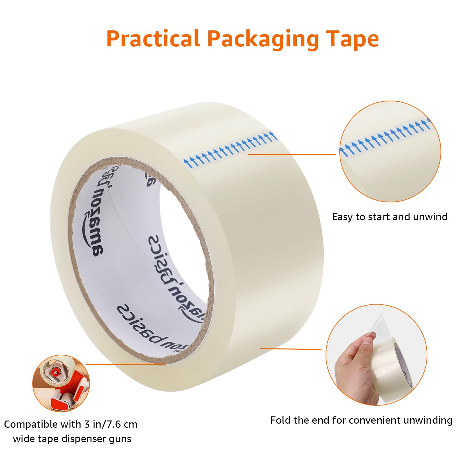 Thumbnail 2 de Amazon Basics Paketband 12 Rollen 48 mm x 66 m, transparent – stark klebend und zuverlässig
