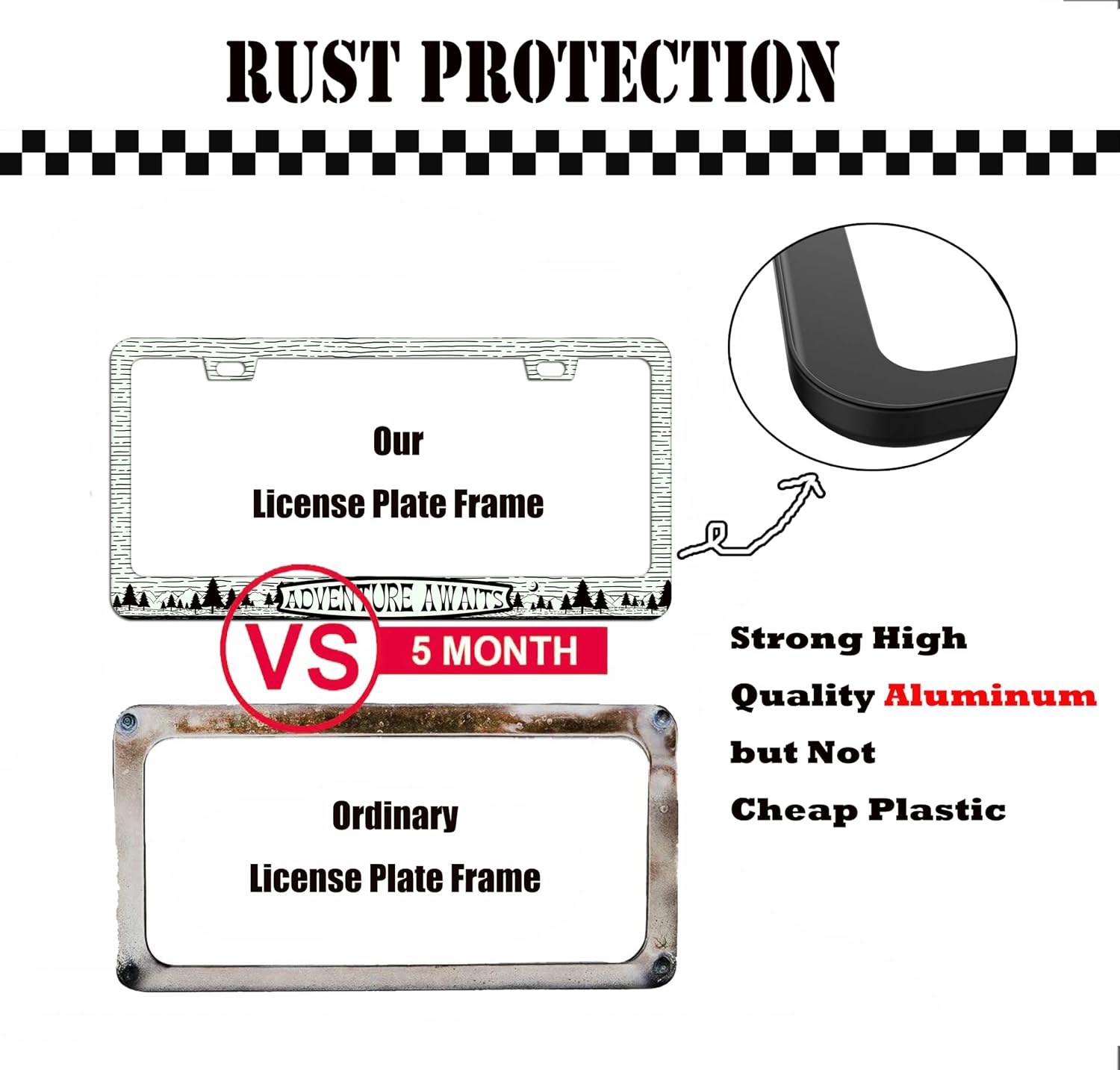Detalle de Adventure Awaits License Plate Frame, 2-Hole