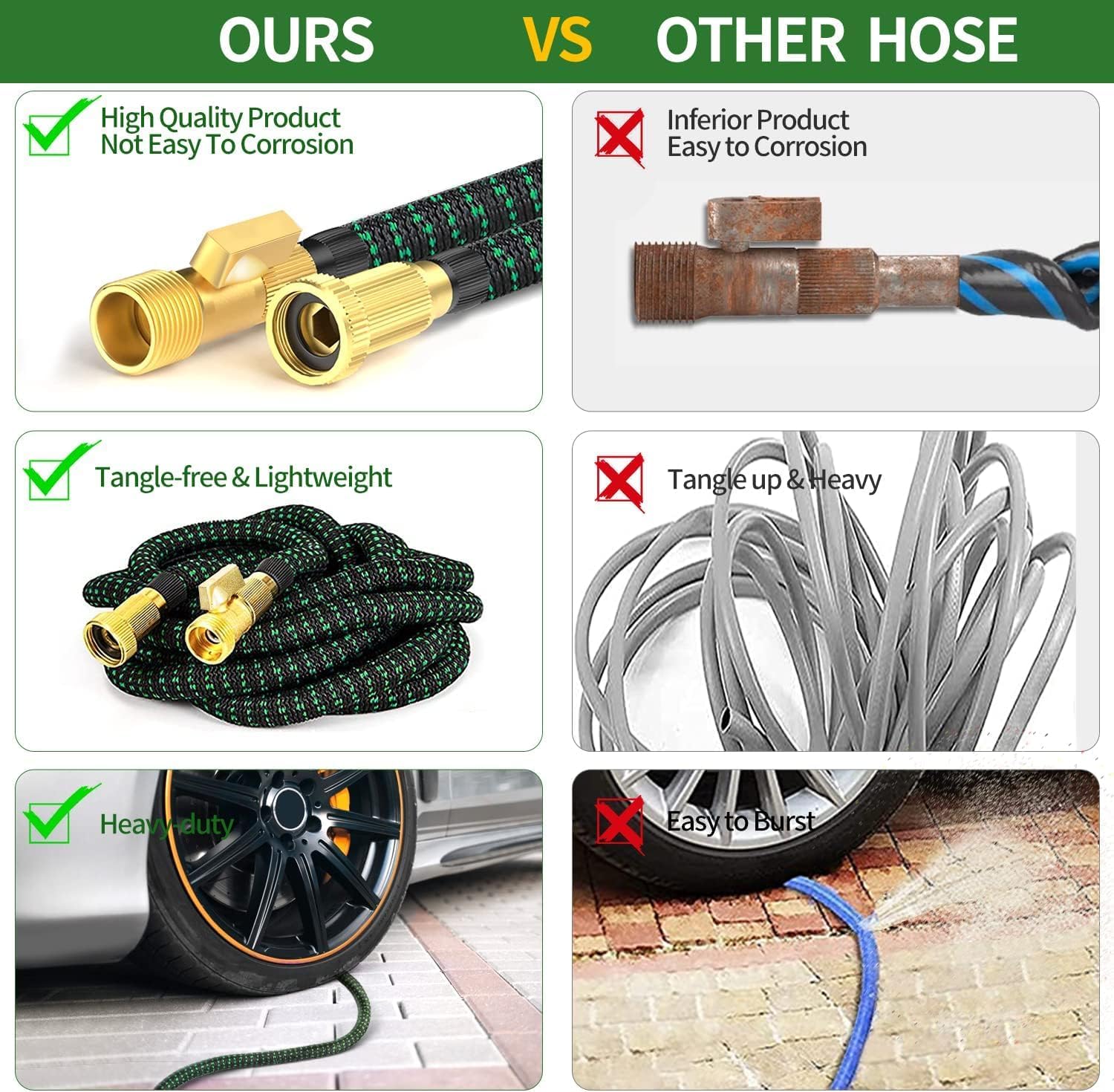 Detalle 2 de Semifrut 100 Ft Expandable Garden Hose with 10-Function Spray Nozzle