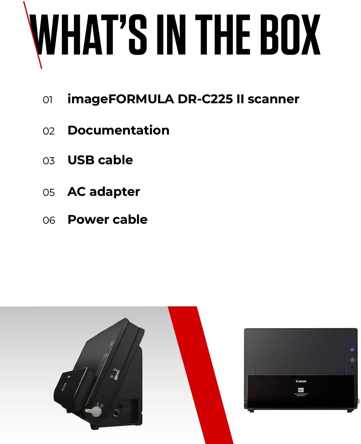 Thumbnail 6 de Canon DR-C225 II imageFORMULA Dokumentenscanner – Duplex, 50 Blatt ADF, USB, 600 dpi, kompakt