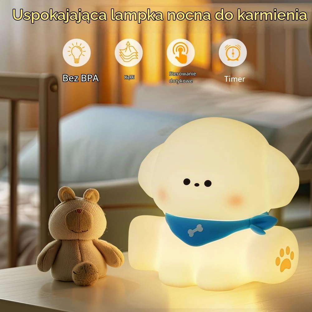 Detalle 2 de Ainiv lampka nocna LED dla dzieci, ściemniana, silikonowa, ładowana przez USB-C