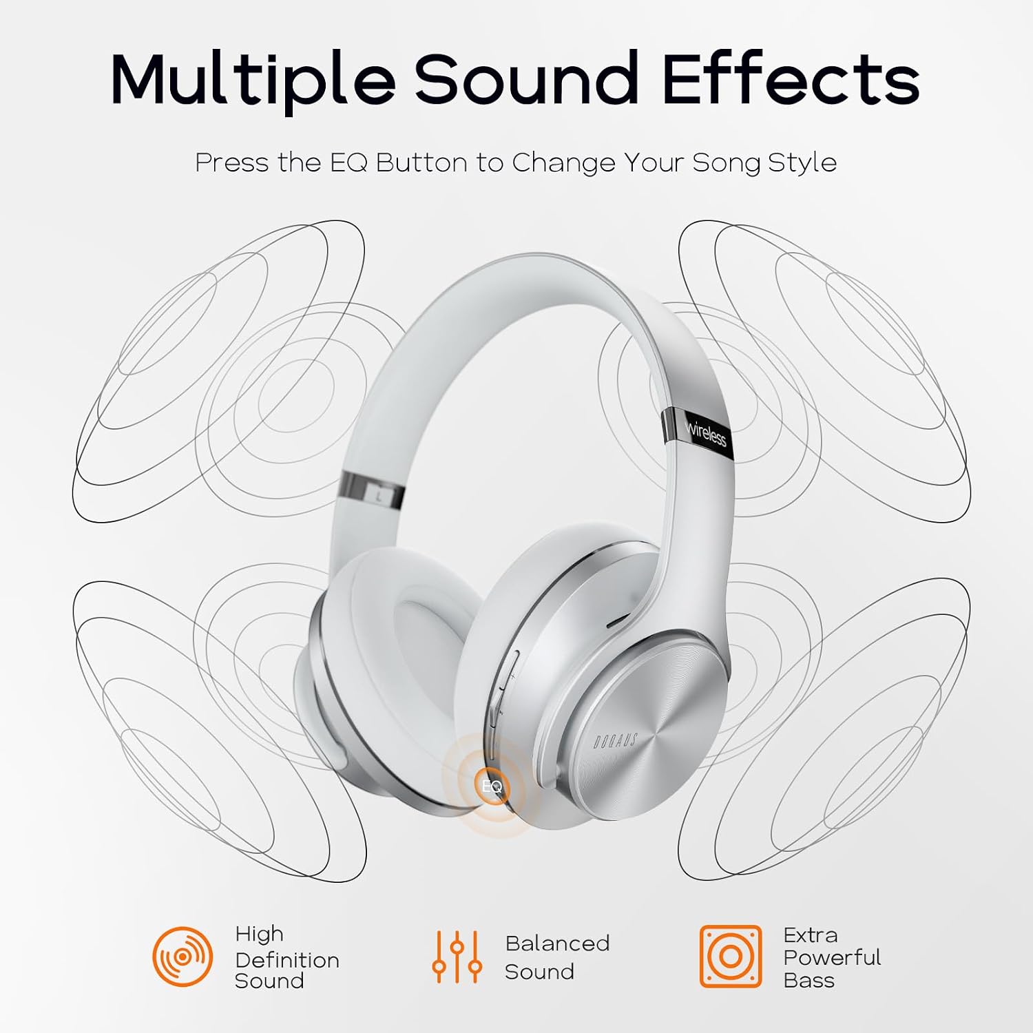 Detalle de DOQAUS Bluetooth over-ear headphones 90H