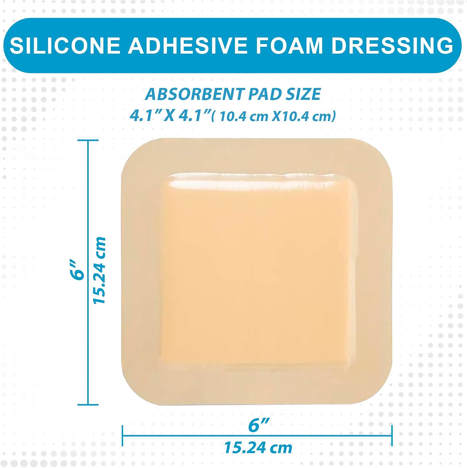Detalle de MedVance V1010606-Single 6" x 6" Waterproof Bordered Foam Dressing, 10 Count
