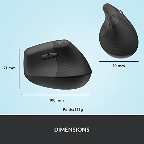 Thumbnail 11 de Logitech Lift Souris Ergonomique Verticale — confort durable pour droitiers, petites et moyennes mains