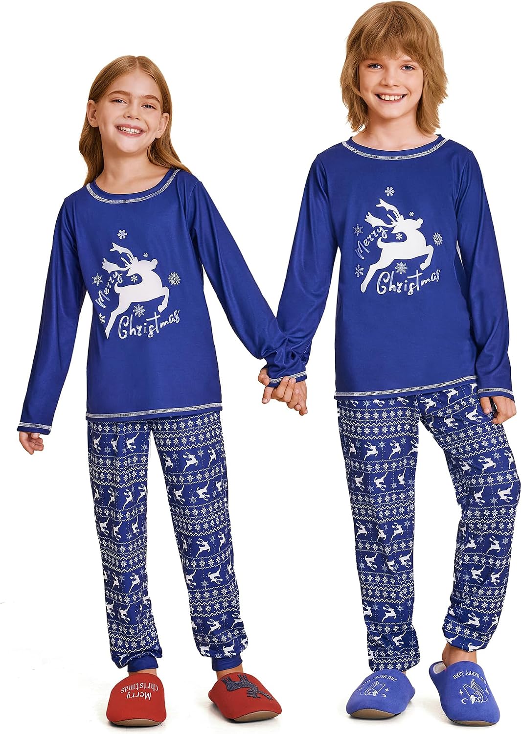Detalle de Ekouaer Matching Christmas Pajama Set, Two-Piece