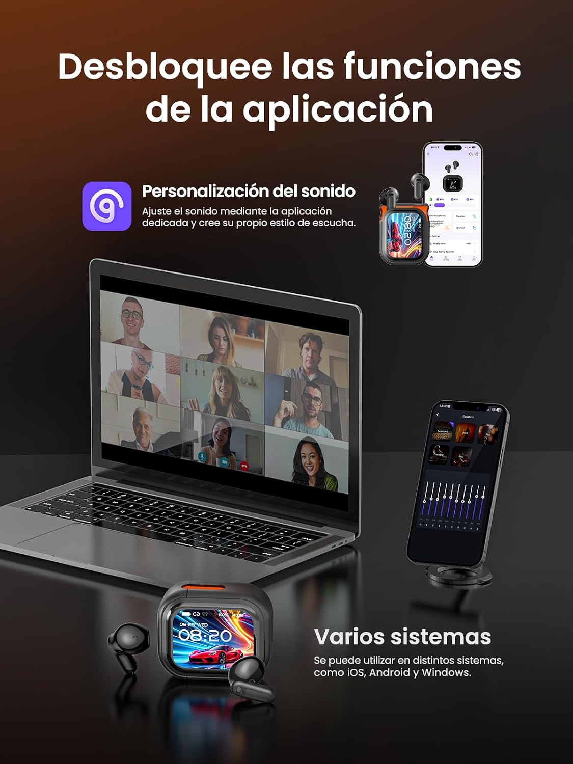 Detalle 1 de NE20 Auriculares traductores Bluetooth 60h