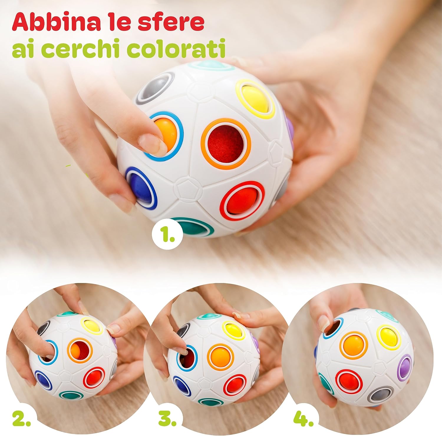 Detalle de CUBIDI Palla Magica Arcobaleno 7 cm