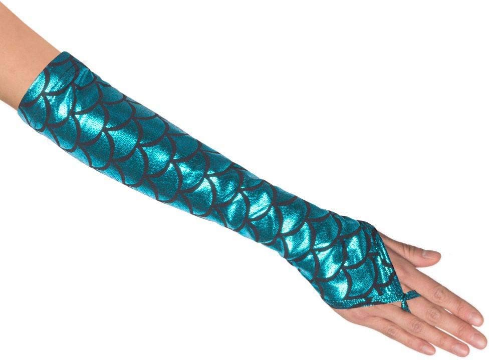 Detalle de Boland Meerjungfrau-Handschuhe mit Schuppenmuster bis zum Ellbogen (Einheitsgröße) für Karneval & Motto-Party