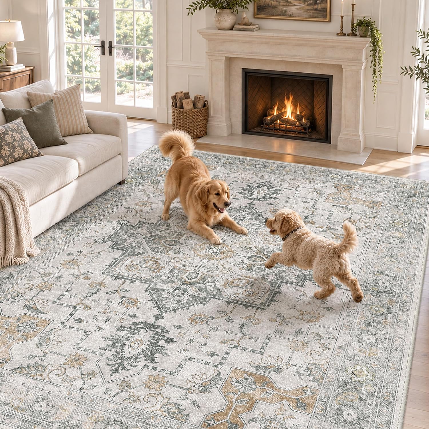 Thumbnail 4 de GENIMO 5 x 7 ft washable non-slip area rug 🏡