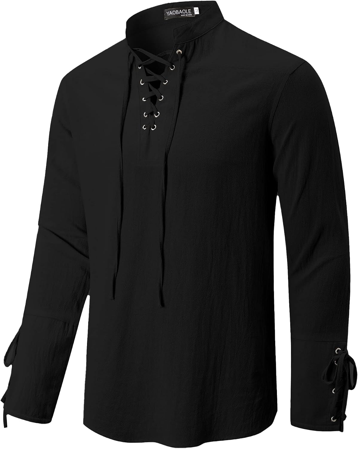 Thumbnail 6 de Chemise médiévale à lacets en lin coton pour homme – YAOBAOLE