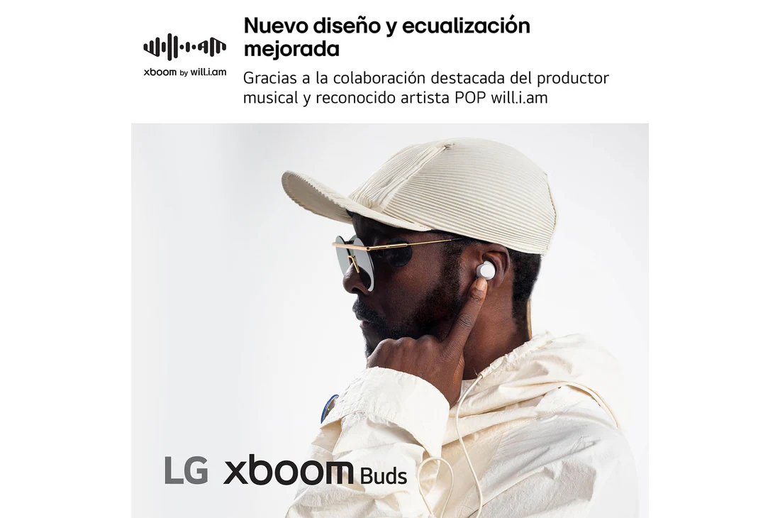 Detalle 2 de LG xboom Buds Auriculares Bluetooth blanco