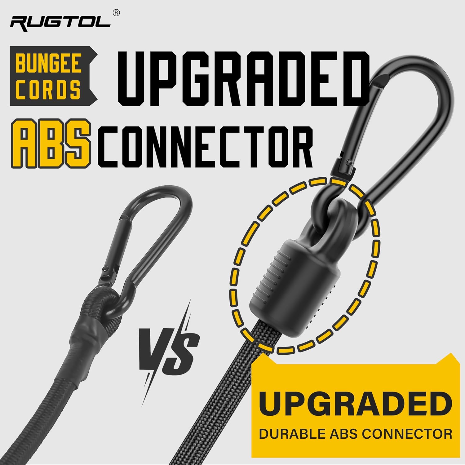 Thumbnail 4 de Rugtol Bungee Cords with hooks, Adjustable 12-Pack, Black, 7–48 in