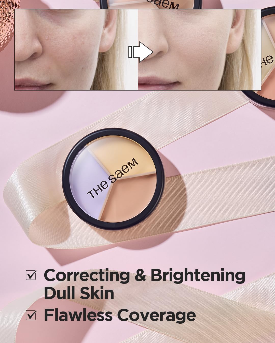 Thumbnail 1 de THESAEM Cover Perfection Triple Pot Concealer 04 Tone Up Beige – una copertura completa con tre tonalità per pelle chiara