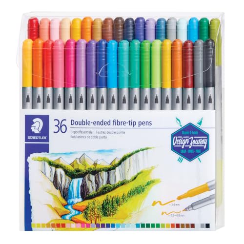 Detalle de STAEDTLER 3200 Pennarelli doppia punta – 36 colori (0,5–0,8 mm & 3,0 mm)