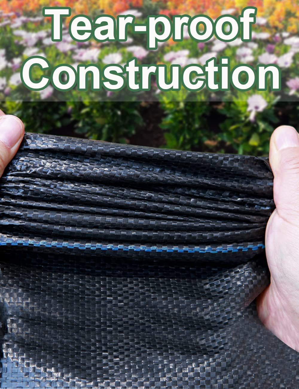 Detalle de wohohoho 6.6ft x 16ft weed control membrane (2m x 5m) heavy-duty landscape weed fabric