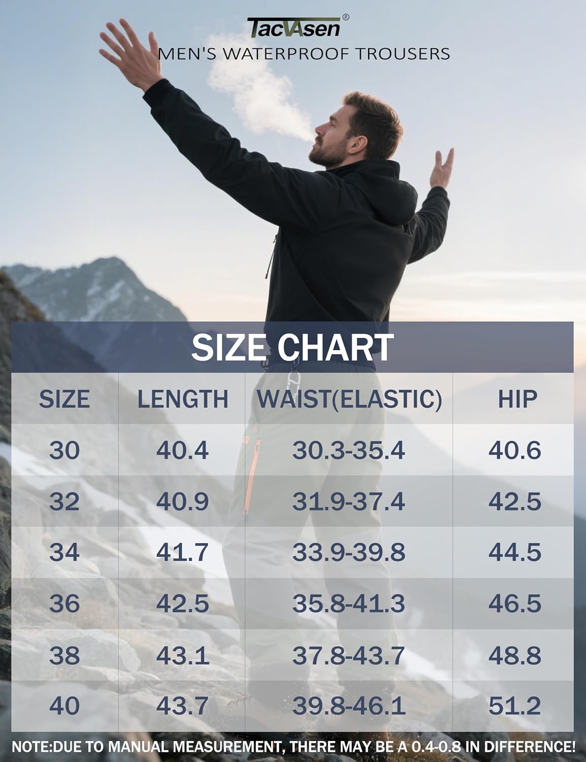 Thumbnail 4 de TACVASEN Men's Waterproof Hiking Trousers