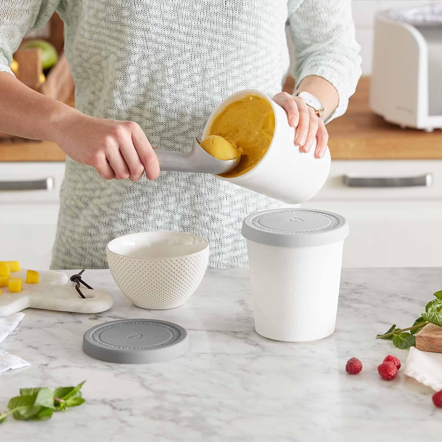 Thumbnail 6 de Springlane Kitchen ijsdozen 1 liter, set van 2 met BPA-vrij kunststof en siliconen deksel