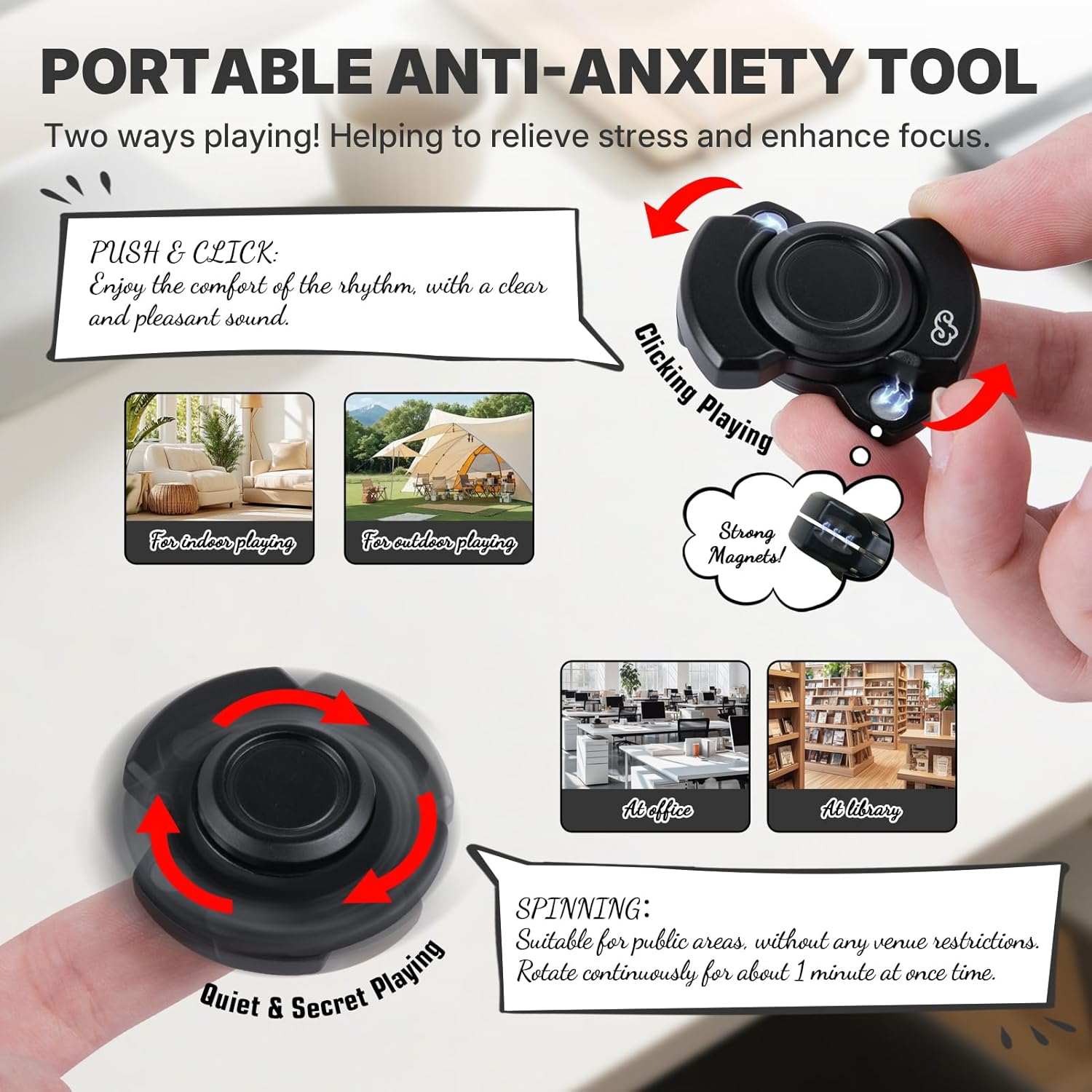 Thumbnail 2 de KAMBOLLY 5-Piece Metal Fidget Toy Set for Stress Relief and Focus