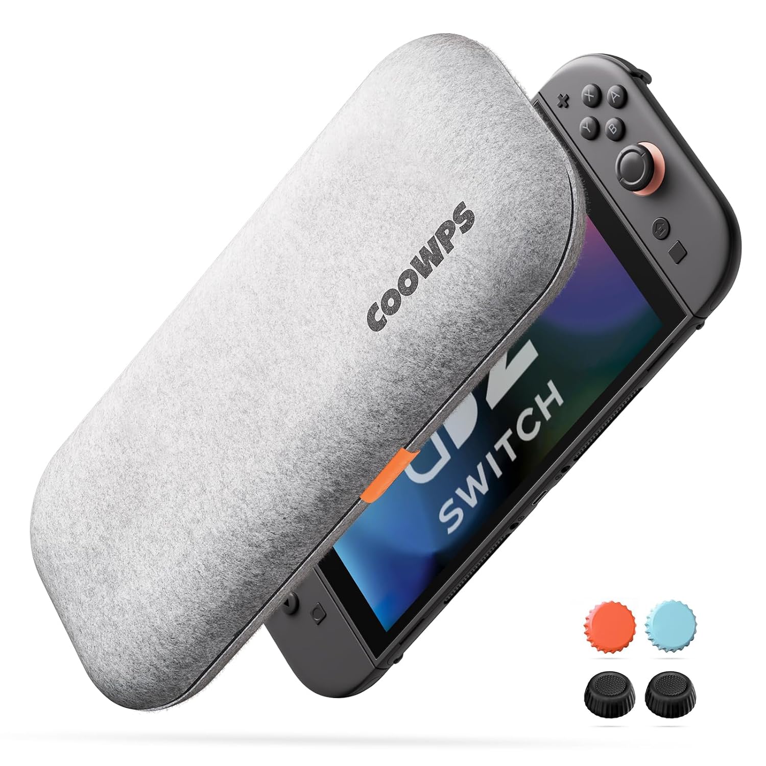 Detalle de COOWPS Ultra Hard Switch 2 Case for Nintendo Switch 2 (2025) with 4 Thumb Grips