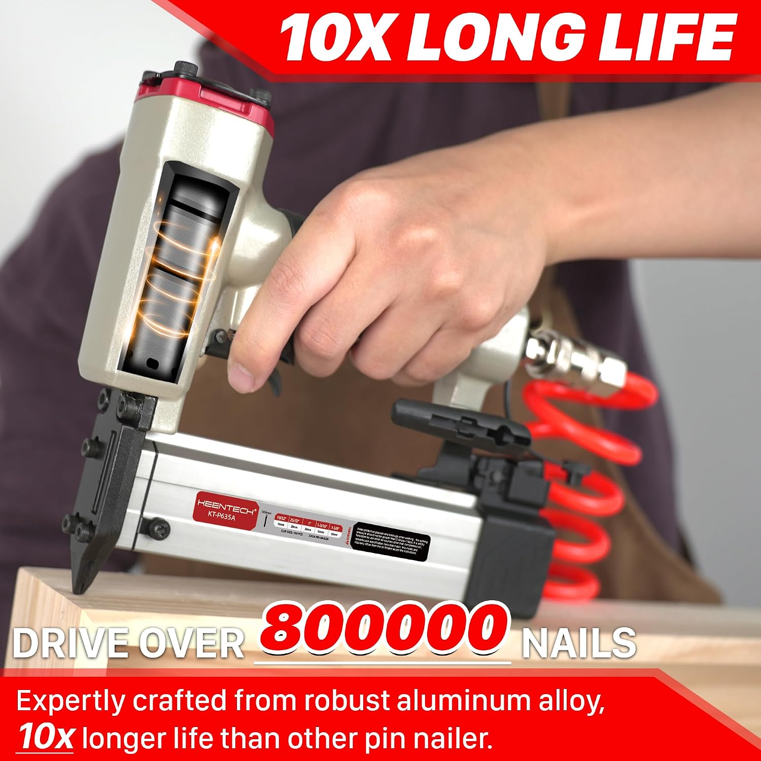 Thumbnail 4 de KEENTECH KT-P635A 23-Gauge Pneumatic Pin Nailer with 2,160 Pins