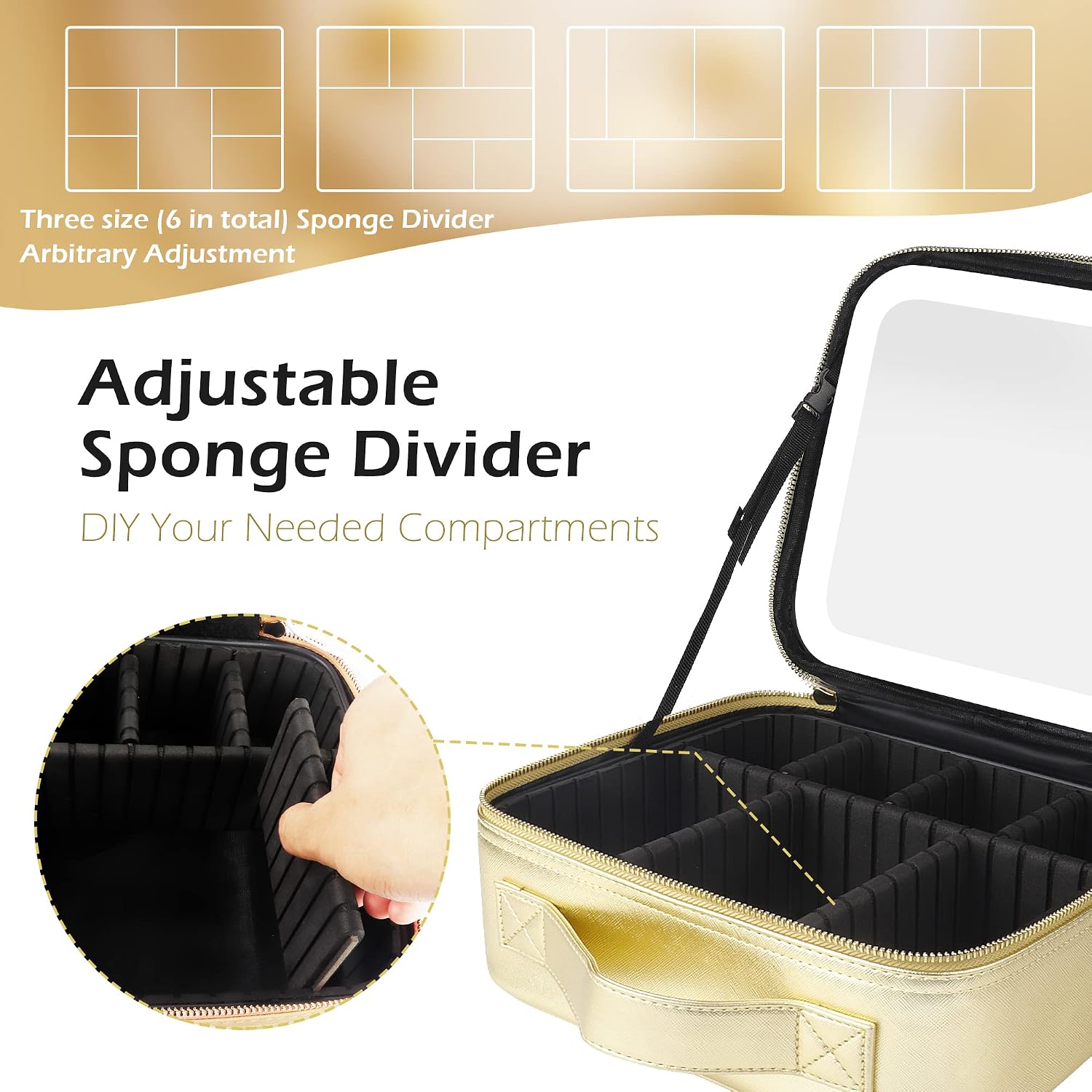 Detalle 2 de MOMIRA Makeup Bag with Mirror and Light 2000mAh