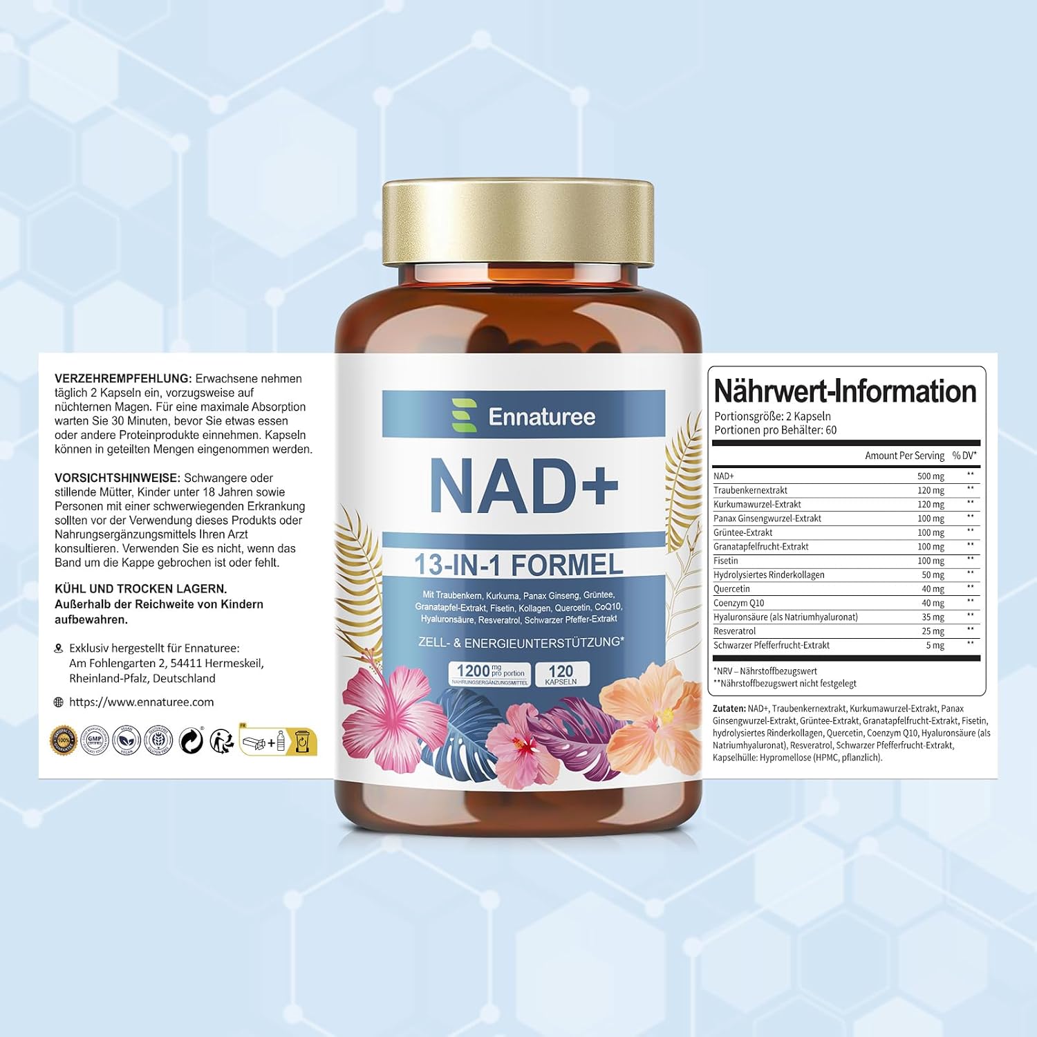 Thumbnail 6 de NAD Supplement 1200 mg NAD 13, 120 Kapseln