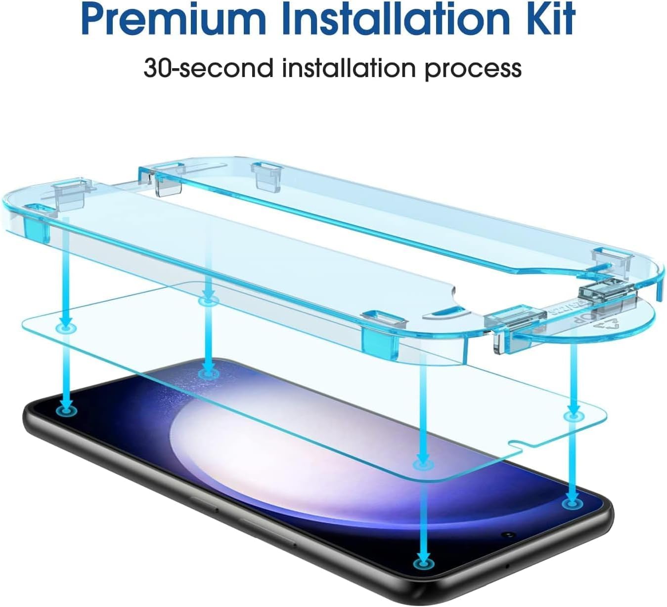 Detalle de amFilm Auto-Alignment OneTouch Tempered Glass Screen Protector + Camera Lens Protectors for Samsung Galaxy S23 (6.1")