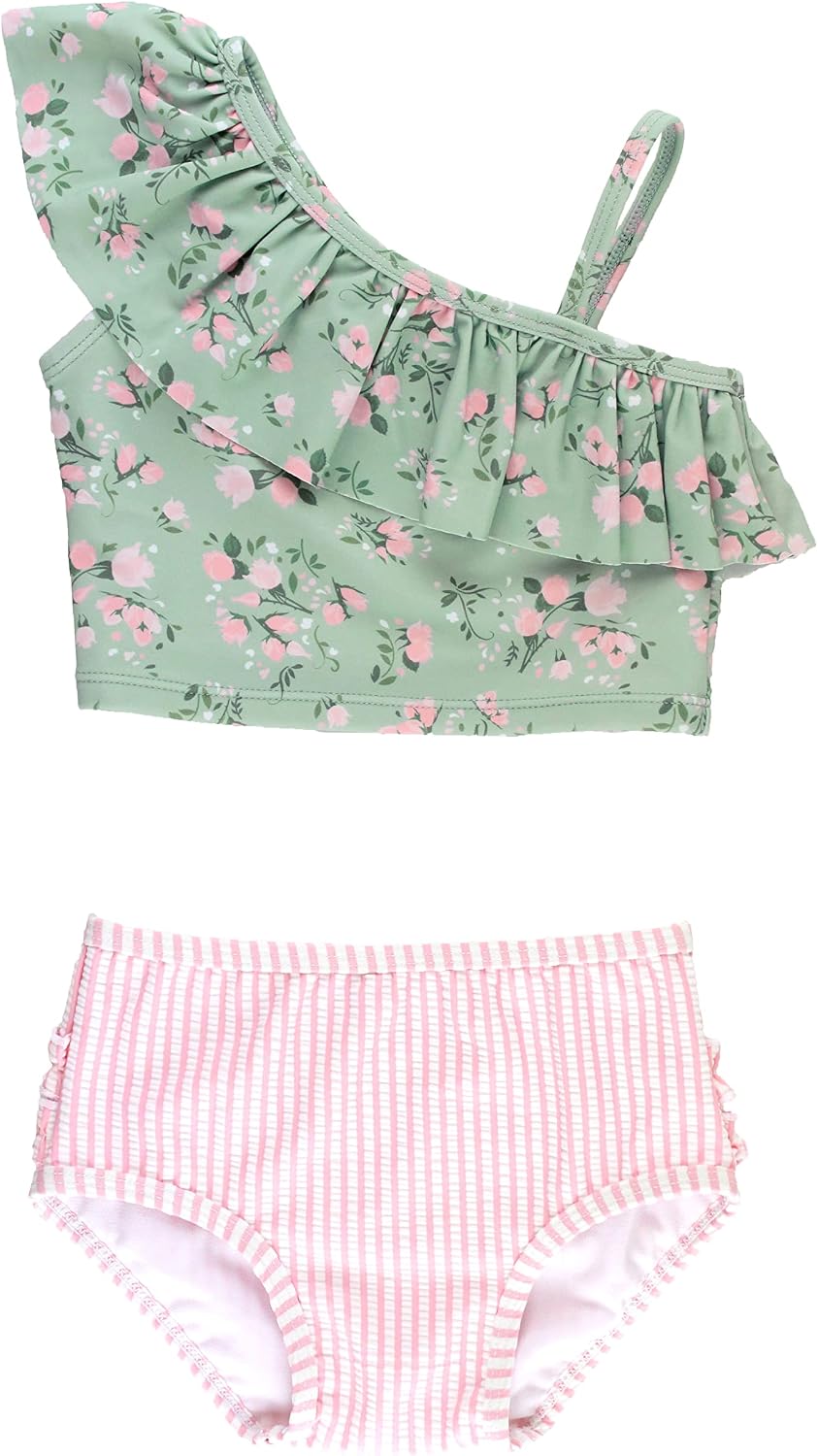 Thumbnail 3 de RuffleButts One‑Shoulder Ruffle Tankini UPF50+