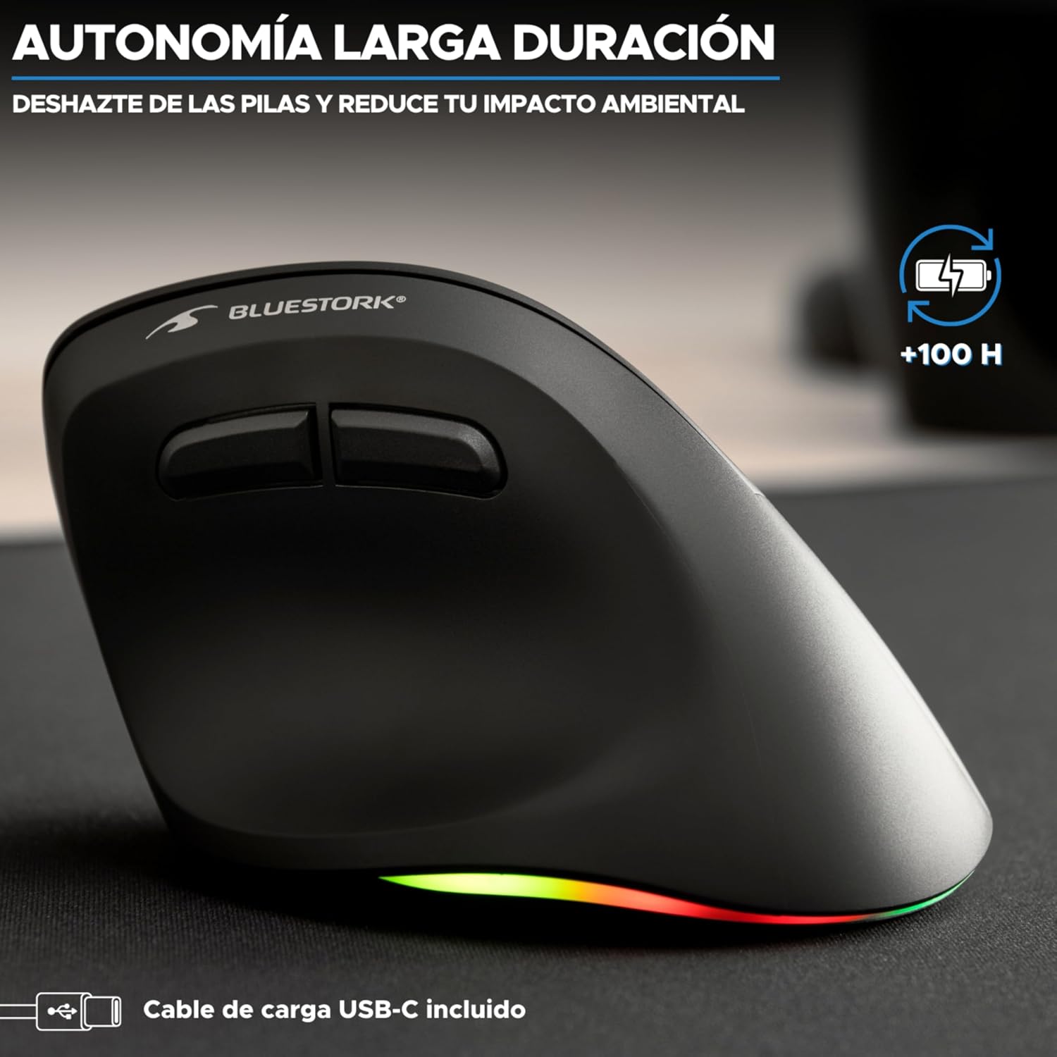 Detalle 2 de Bluestork Ratón Ergonómico 800-2400 DPI