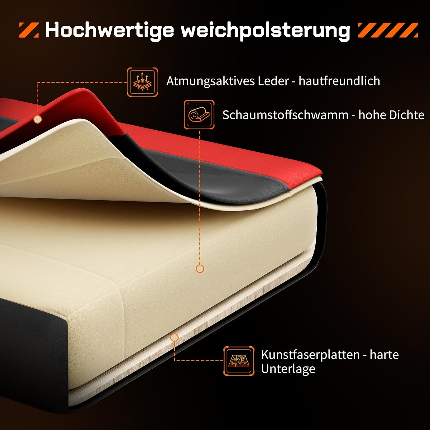 Thumbnail 6 de Sweetcrispy Gaming Stuhl – Ergonomischer Bürostuhl mit Fußstütze, Lendenkissen und verstellbarer Rückenlehne