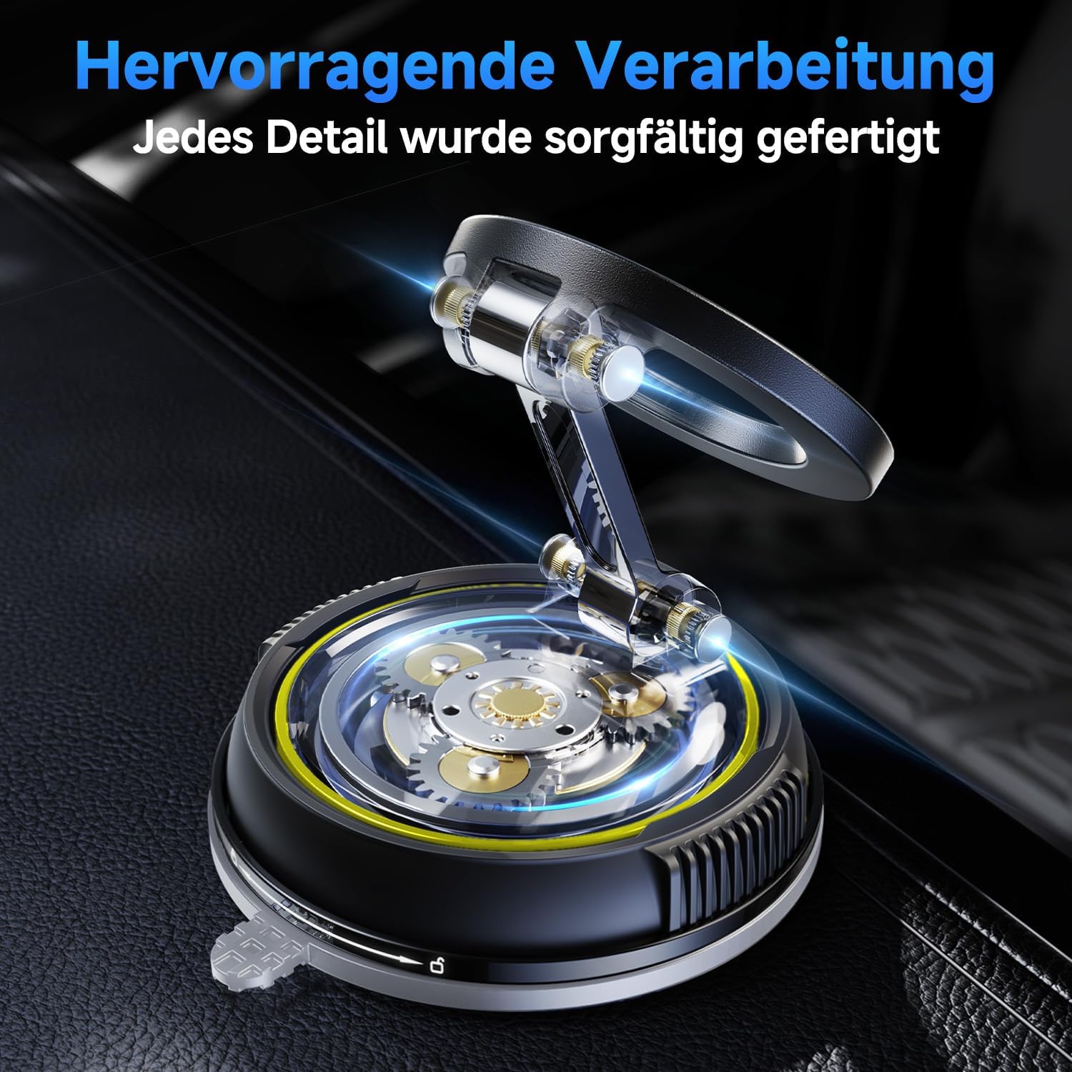 Thumbnail 6 de Moeila Handyhalterung Auto magnetisch 360° drehbar (Vakuum) mit 2400 gf Magnetkraft – Olivgelb