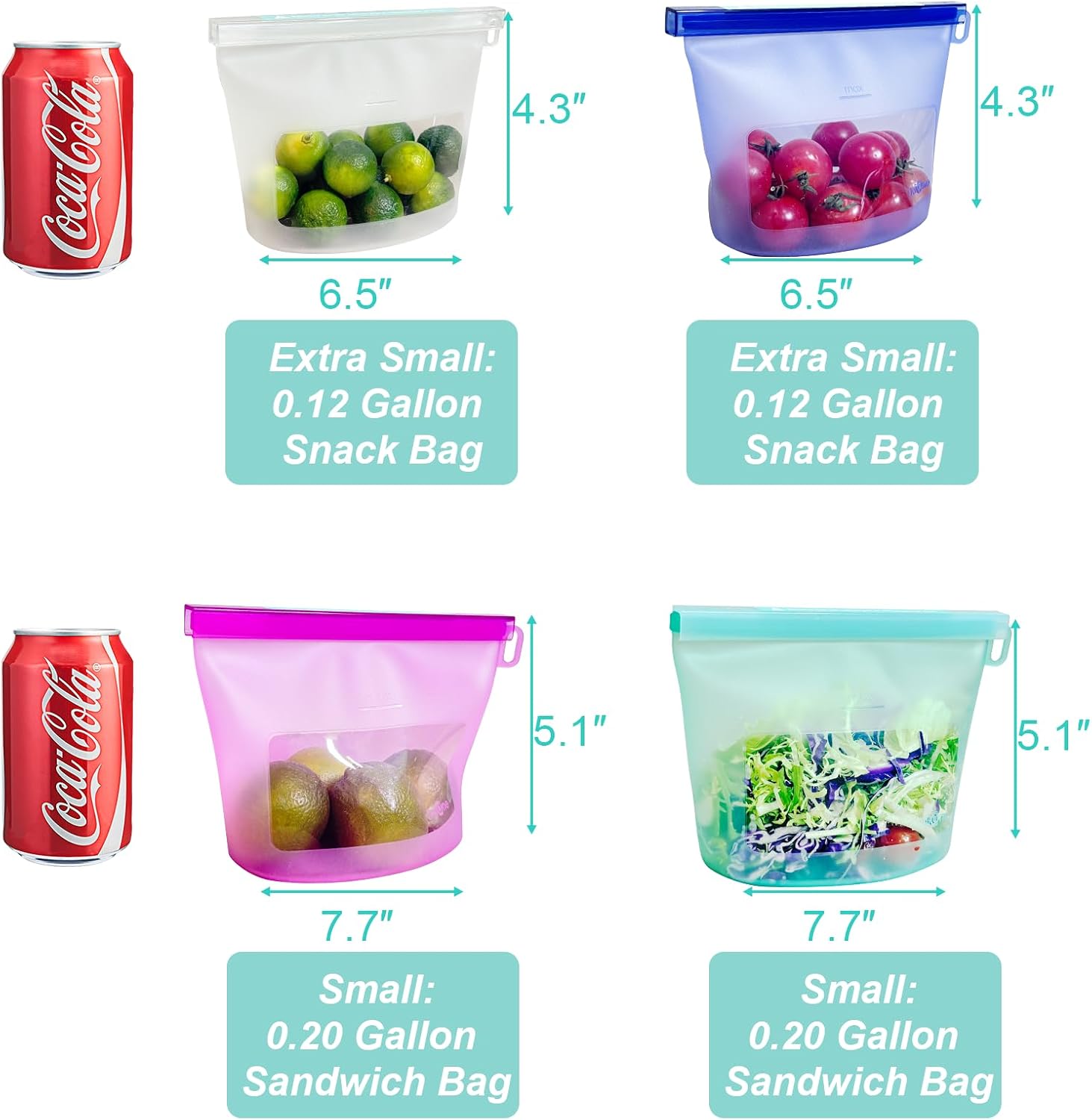 Thumbnail 2 de Silicone Food Storage Bags, Set of 4