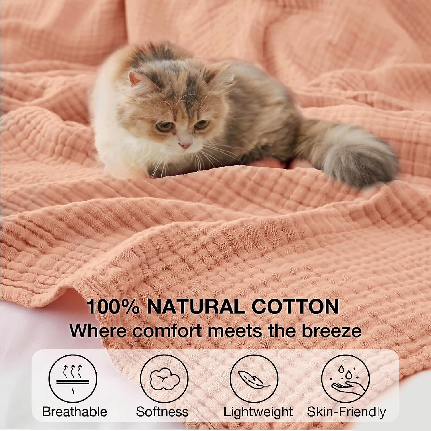 Detalle de Cotton Muslin Blanket, 60 x 80
