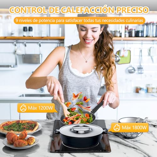 Thumbnail 2 de Alemania Placa Vitrocerámica 2 Zonas 30 cm (1200W + 1800W) – Encastrable o Portátil