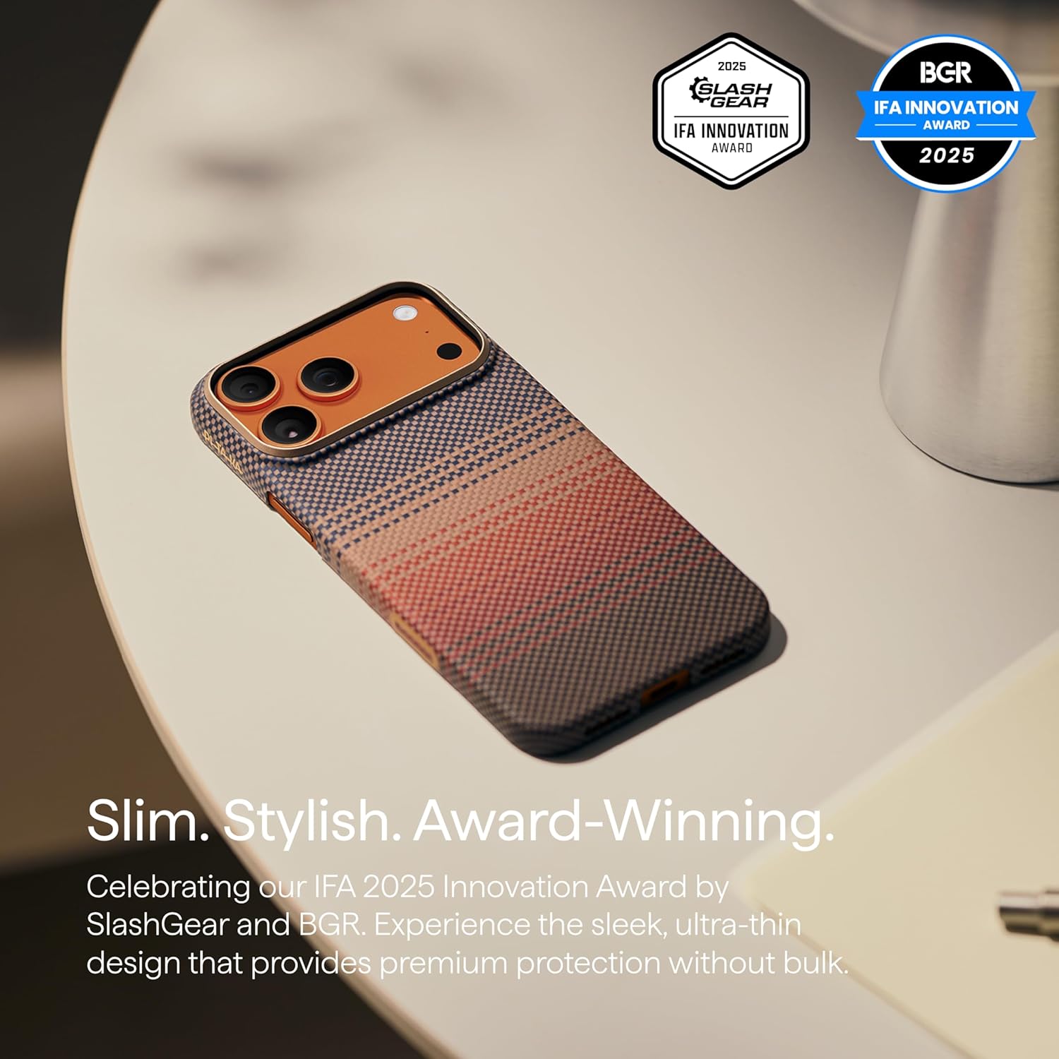 Thumbnail 6 de PITAKA Magnetic Aramid Fibre Case for iPhone 17 Pro Max (PitaTap camera control) – Sunset