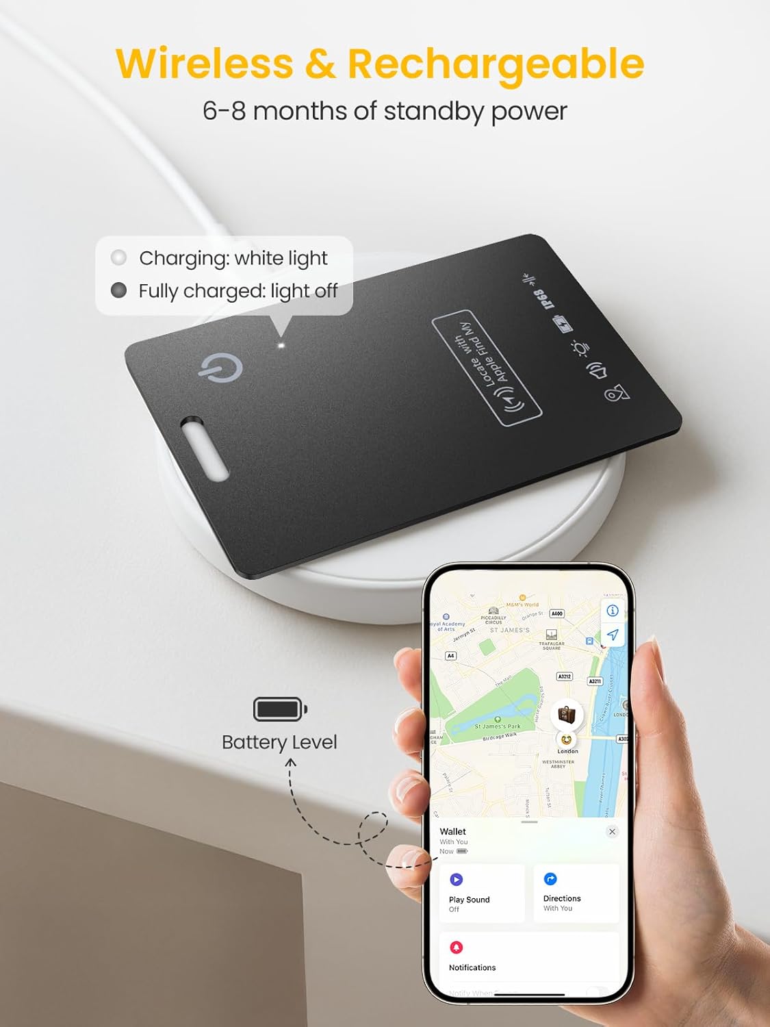 Thumbnail 6 de LOXP Wallet Tracker Card (MFi) for Apple Find My — Slim 1.65mm Bluetooth Finder with IP68 & Wireless Recharge