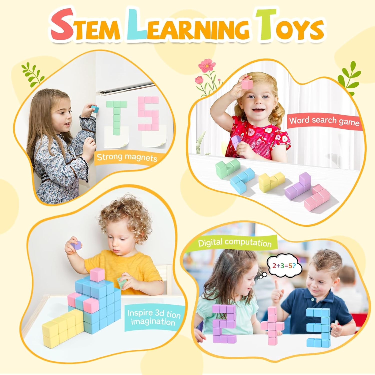 Thumbnail 1 de Magnetic Blocks 30 PCS: Large Magnetic Building Blocks for Toddlers