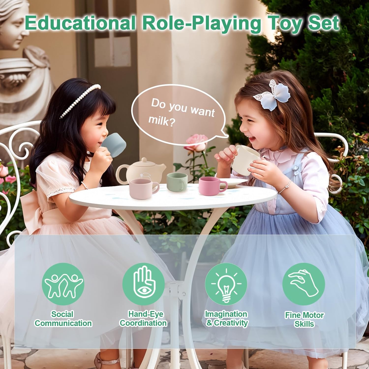 Thumbnail 1 de Smartwo Silicone Tea Set for Toddlers (Montessori role play picnic set)
