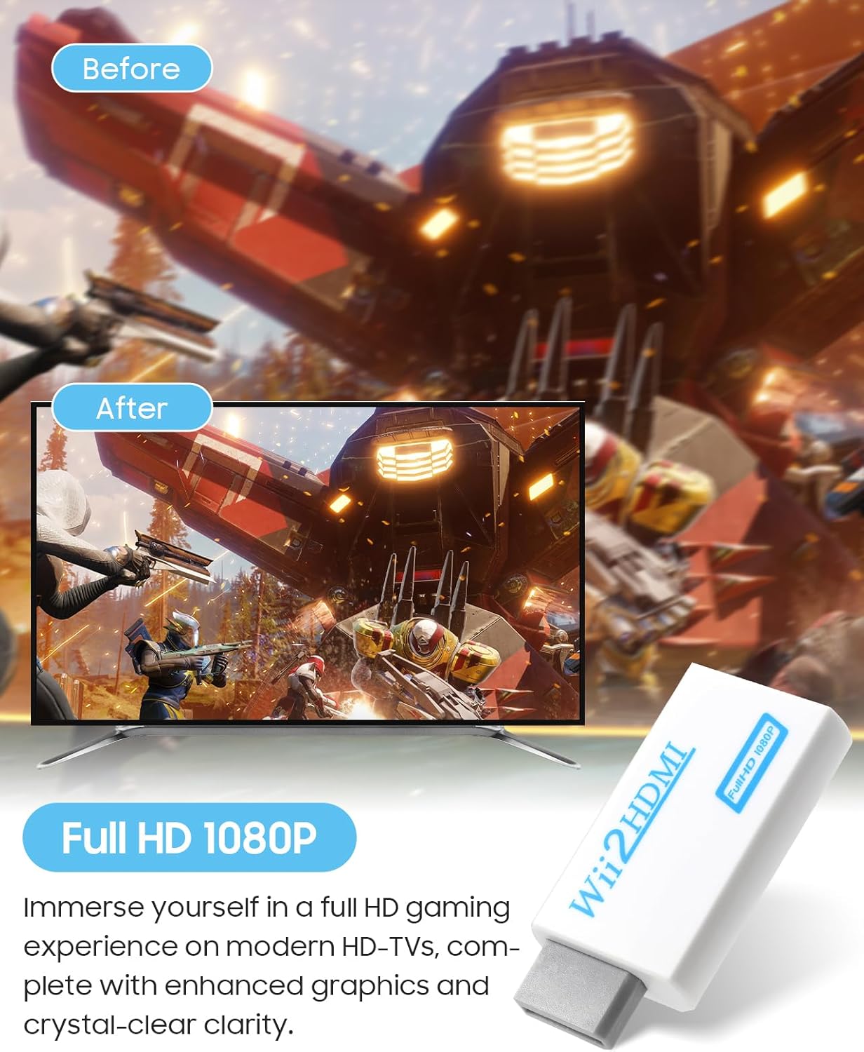 Thumbnail 1 de Wii to HDMI Converter 1080P Adapter