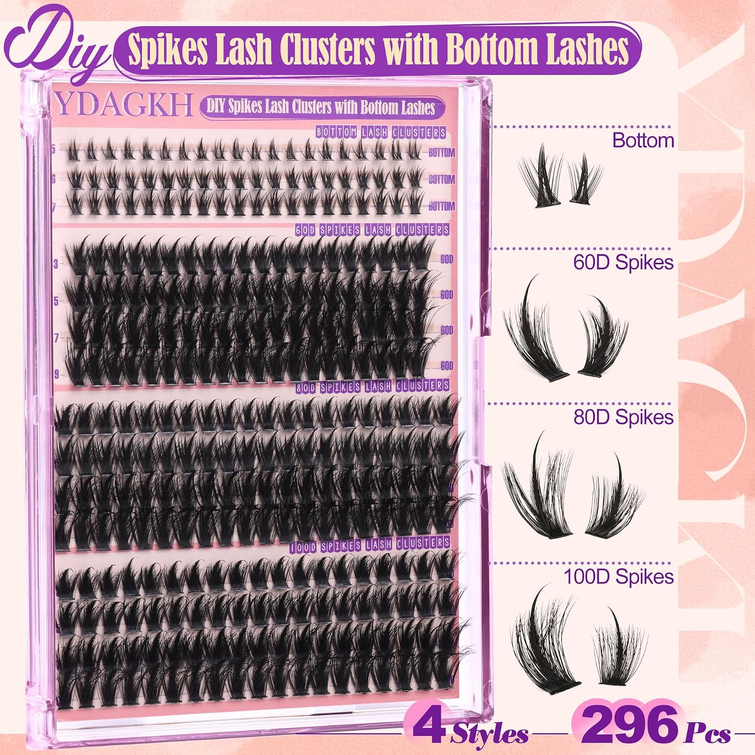 Detalle de YDAGKH Volume Lash Clusters 296Pcs