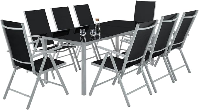 Detalle de TecTake® Conjunto Muebles Jardín 9 Piezas ☀️ Resistente y Plegable