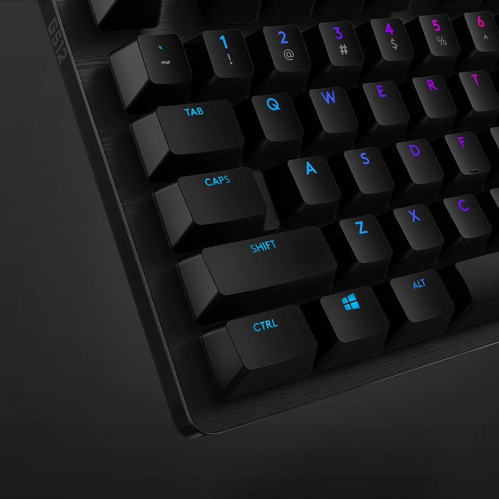 Thumbnail 6 de Logitech G512 Tastiera Gaming Meccanica RGB LIGHTSYNC con switch GX Blue Clicky, telaio in alluminio spazzolato (QWERTY US, Carbon/Nero)
