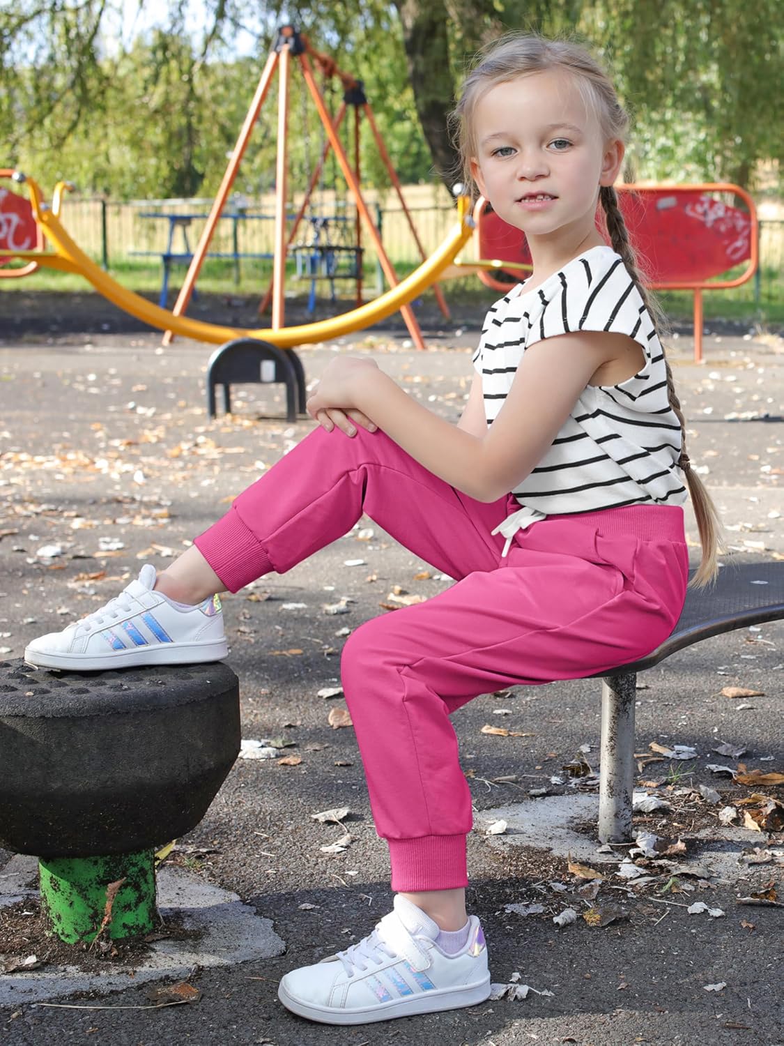 Thumbnail 2 de Ruisita 2er Pack Mädchen Jogginghose – Bequeme Baumwoll-Jogginghose für Kleinkinder (Größen 2–6 Jahre)