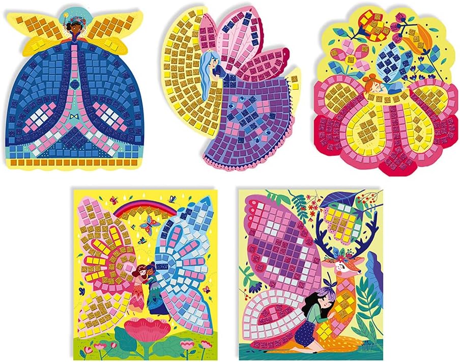 Detalle 2 de Janod Coffret Mosaïques en Mousse « Fées » (Les Ateliers du Calme) – kit loisirs créatifs dès 5 ans, J07960