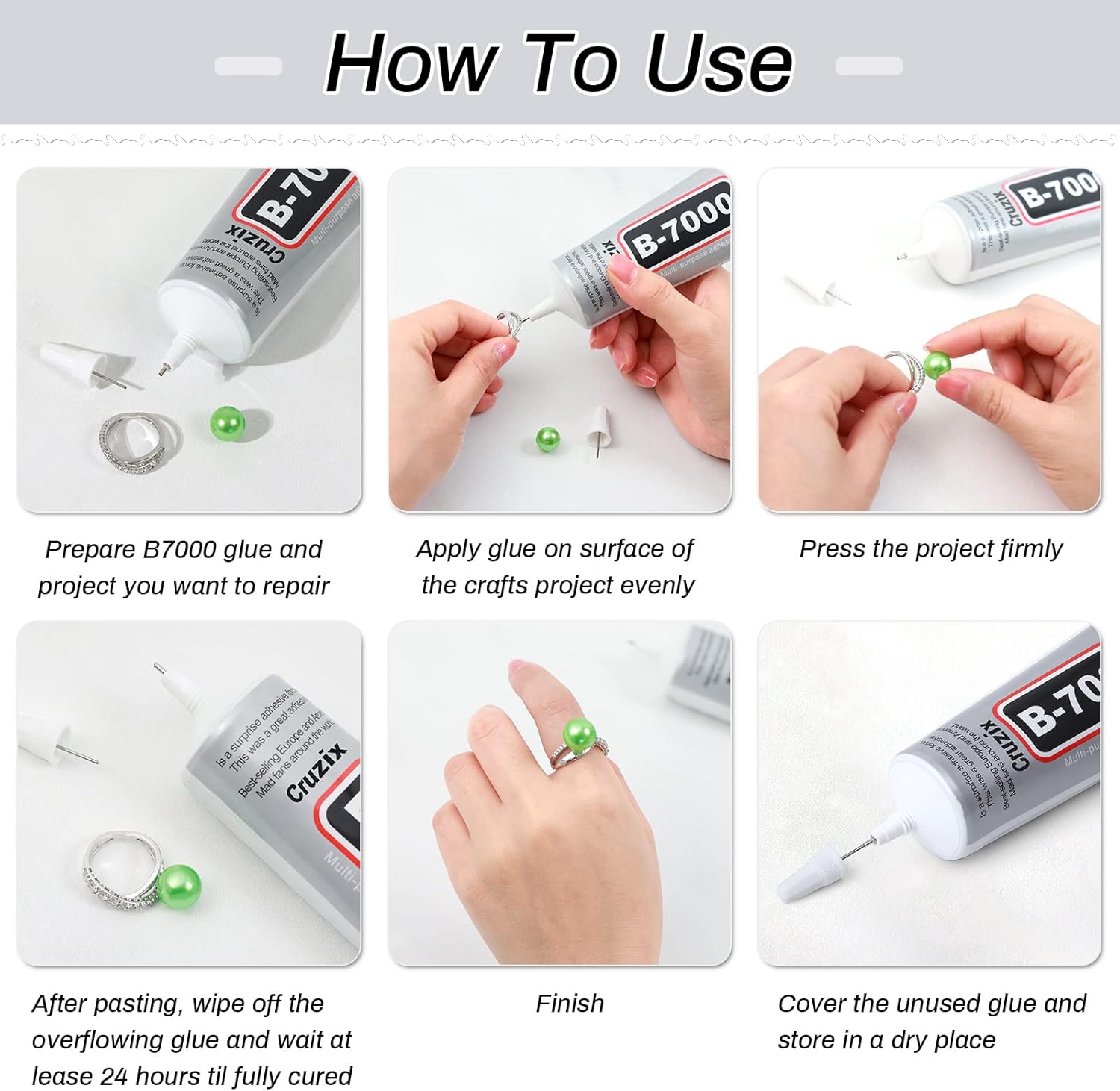 Detalle de Cruzix RZ0081 B7000 Clear Adhesive, 110 ml Precision-Tip Glue