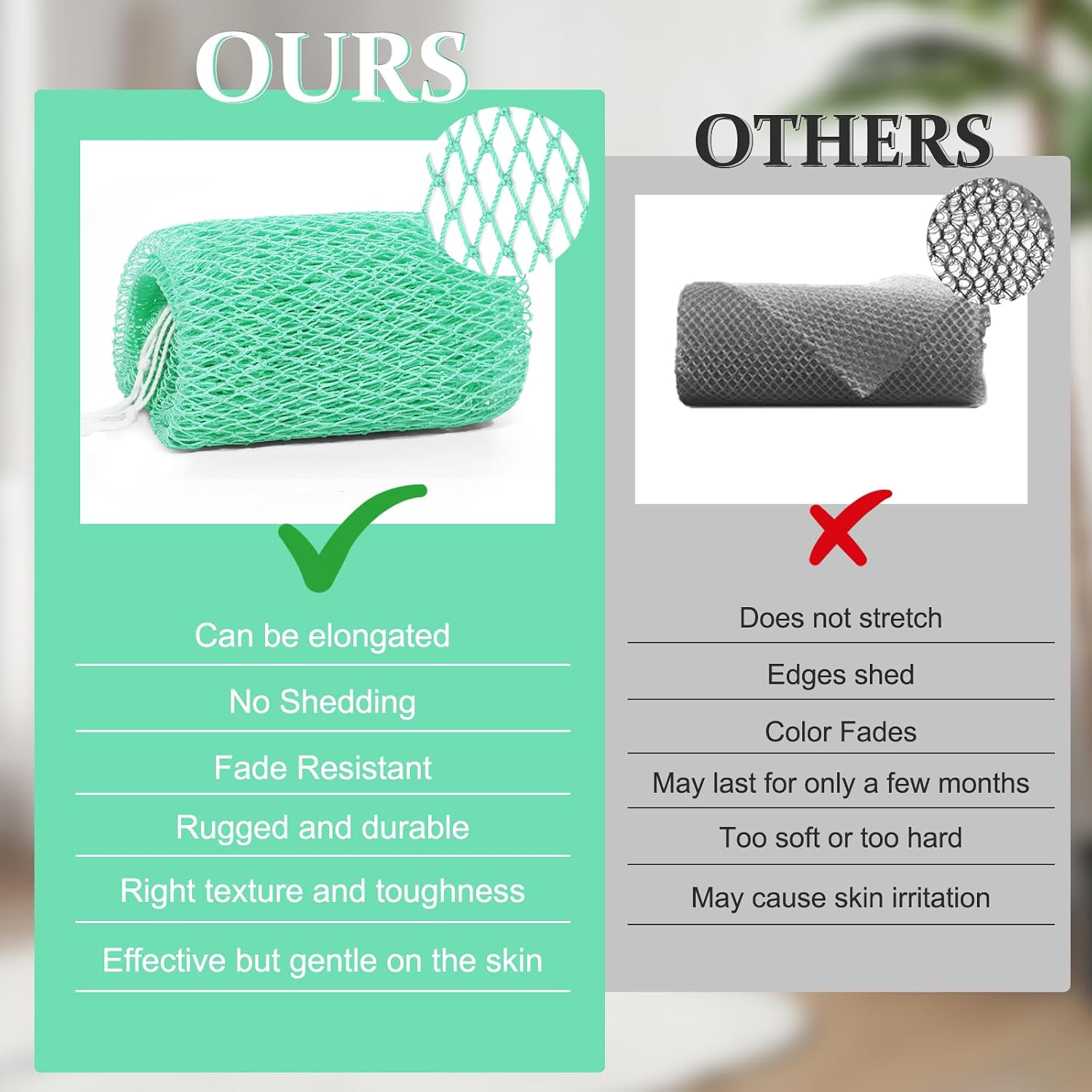 Thumbnail 6 de African net sponge 1 mint green scrubber