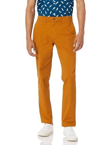 Detalle de Amazon Essentials Pantalon chino slim homme extensible, fauve foncé, 38W / 32L