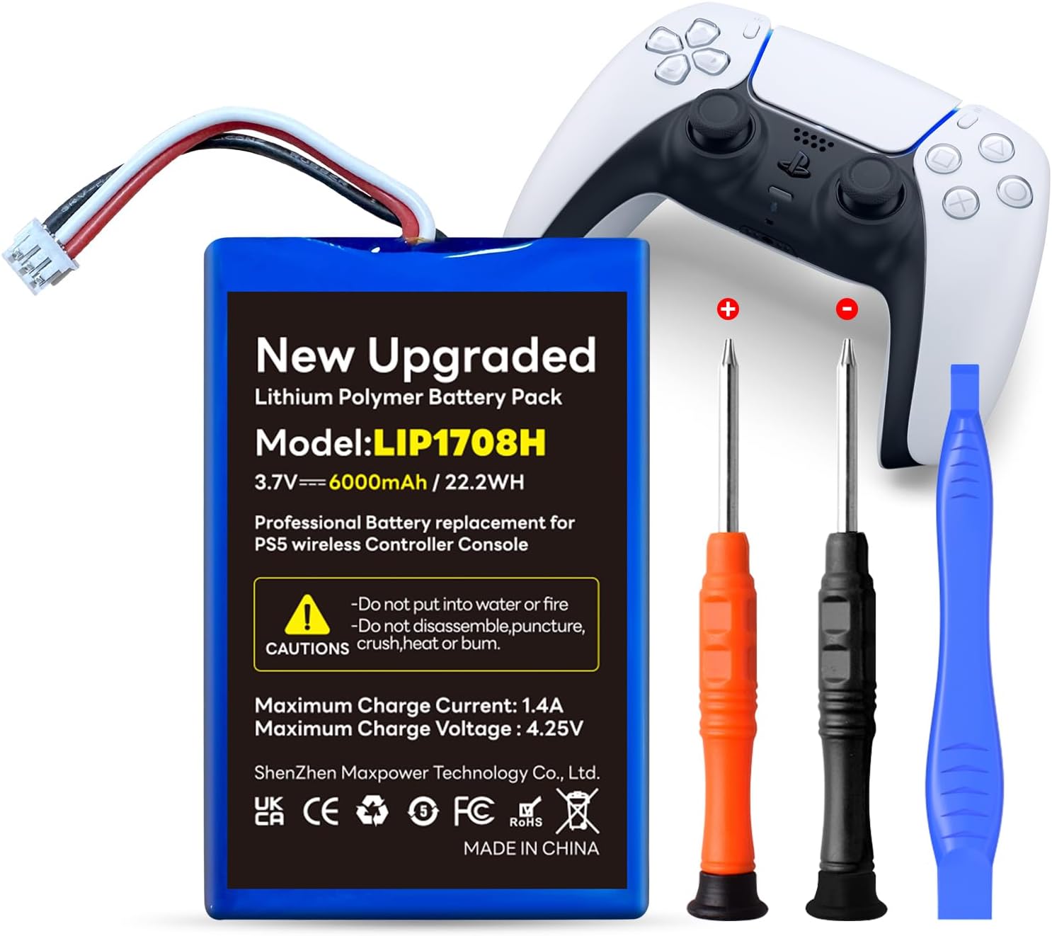 Detalle de PS5 DualSense controller replacement battery (6000mAh) rechargeable Li-ion – 3.65V