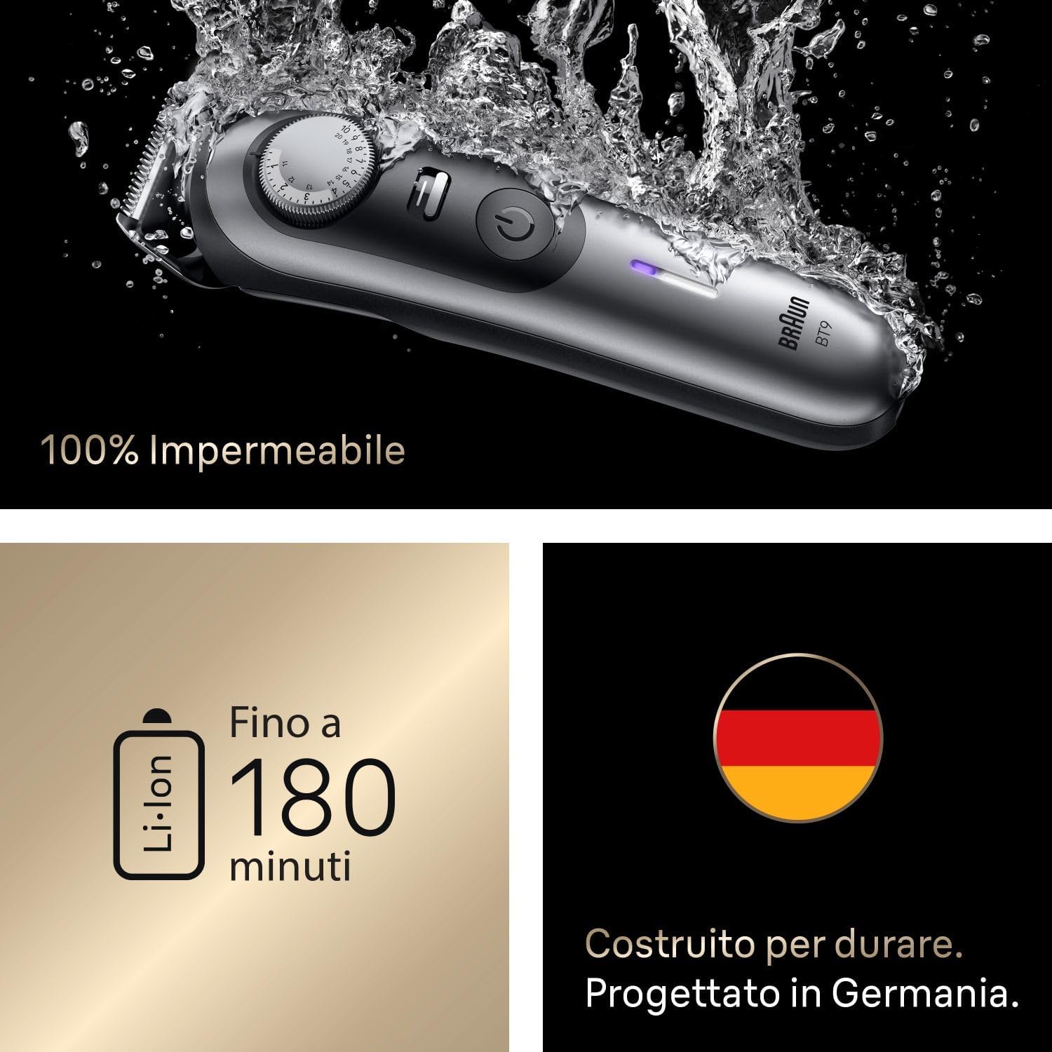 Thumbnail 6 de Braun BT9545 Series 9 regolabarba uomo con 52 lunghezze